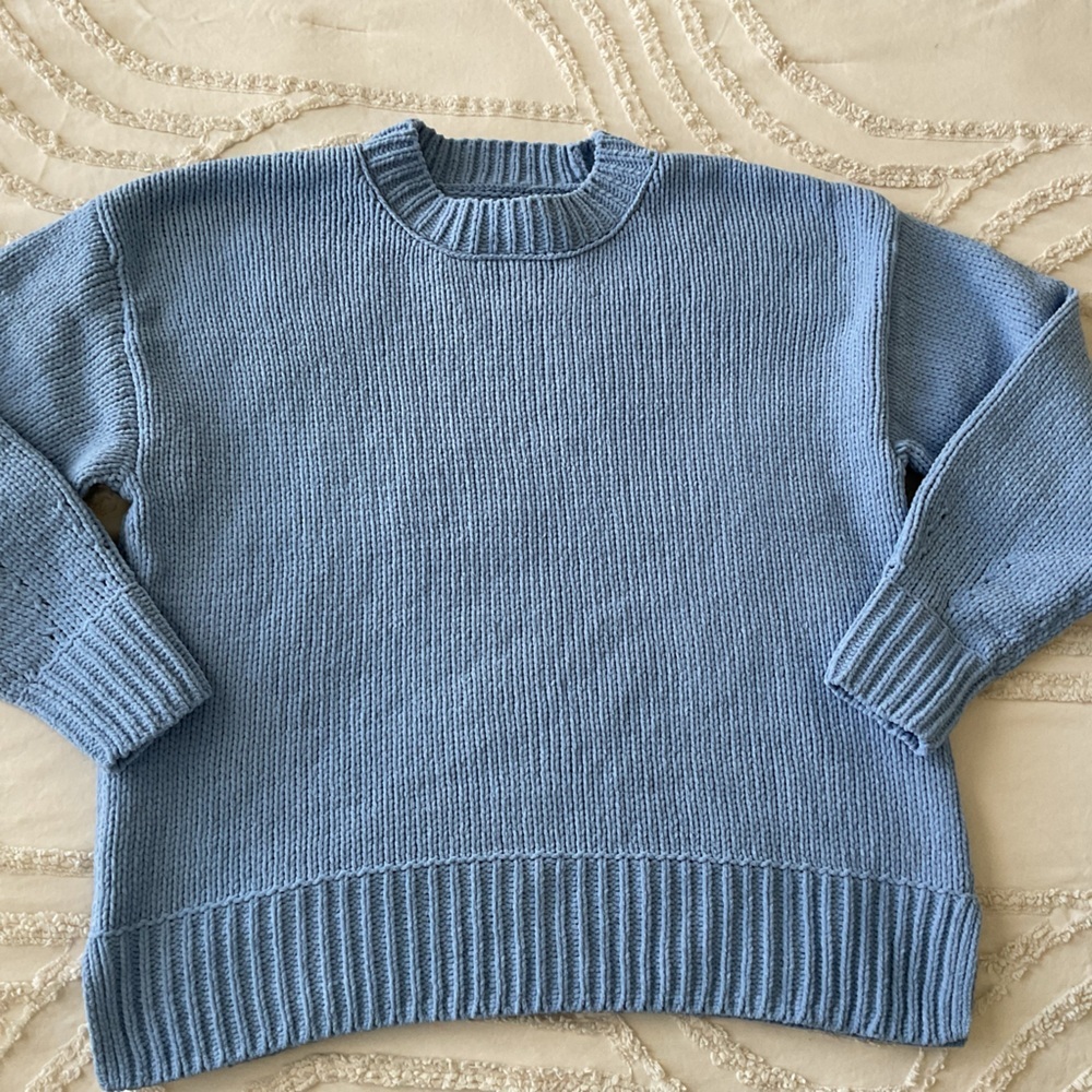Aerie Light Blue Crew Neck Sweater S - Picture 6 of 10